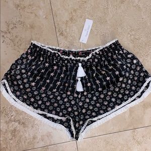 poupette st barth boxer silk short black & pink 2